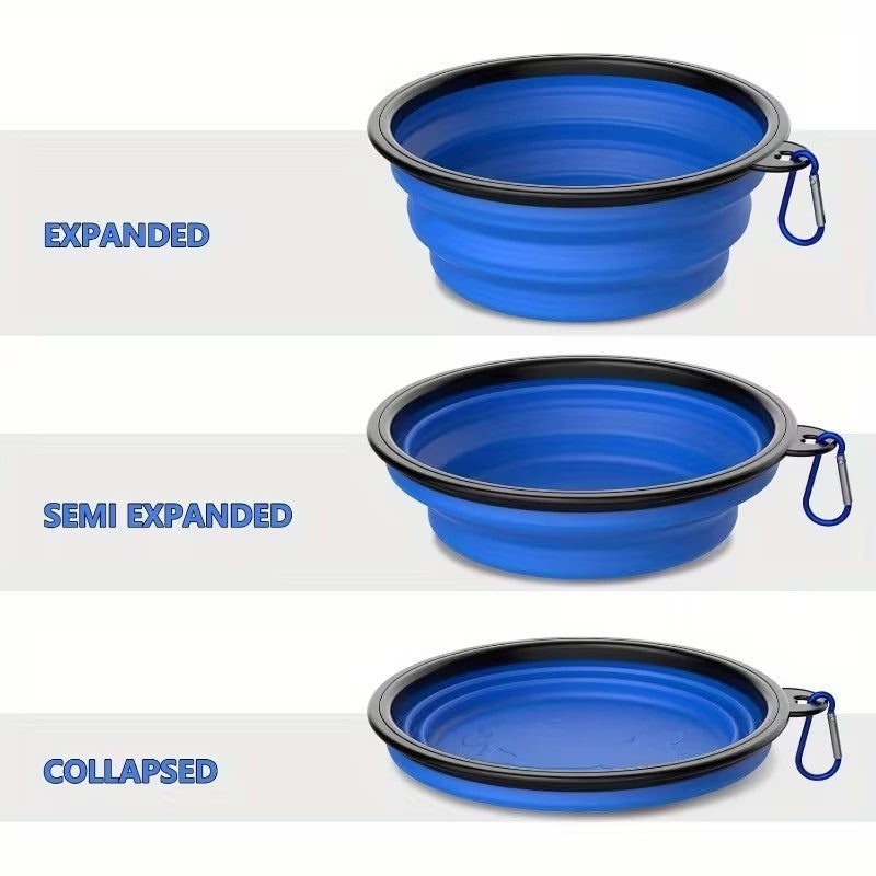 350ml Blue Pet Supplies Folding Bowl Portable Pet Folding Travel Cat Dog Bowl
