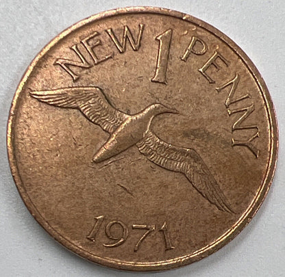 1971 Jersey New 1 One Penny Pence | Copper Coin | Extra Fine Grade | a529