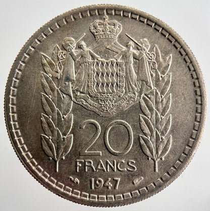 1947 Monaco 20 Francs Coin | Very High Grade | a2532