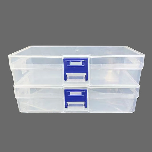 2 x Clear Plastic Coin Dice Craft Box Jewellery Ring Storage Case Container