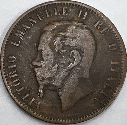 1866 10 Centesimi Italy Coin | Fair Grade | a512