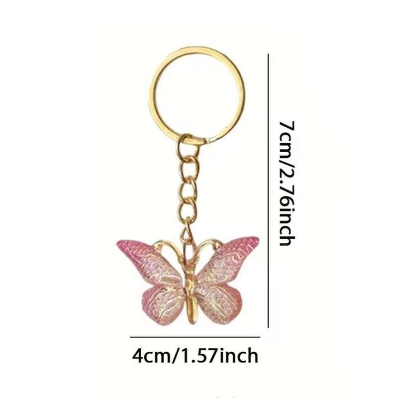 Mini Cute Purple & Gold Butterfly Keyring Premium Keychain Gift UK