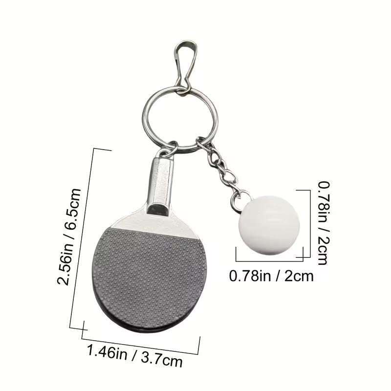Mini Metal Red Table Tennis Ping Pong Shaped Keyring Premium Keychain Gift UK