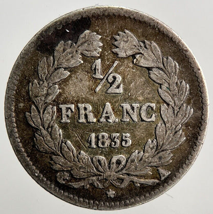 1835 France Half 1/2 Franc Silver Coin | Collectable Grade | a3633