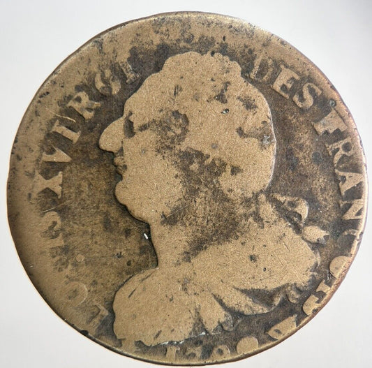 1774 - 1792 France 2 Sol Coin Louis XVI | Collectable Grade