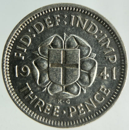 1941 George VI Threepence Silver Coin | Fine Collectable Grade