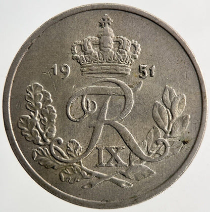 1951 Denmark 25 Ore Coin | Fine Collectable Grade