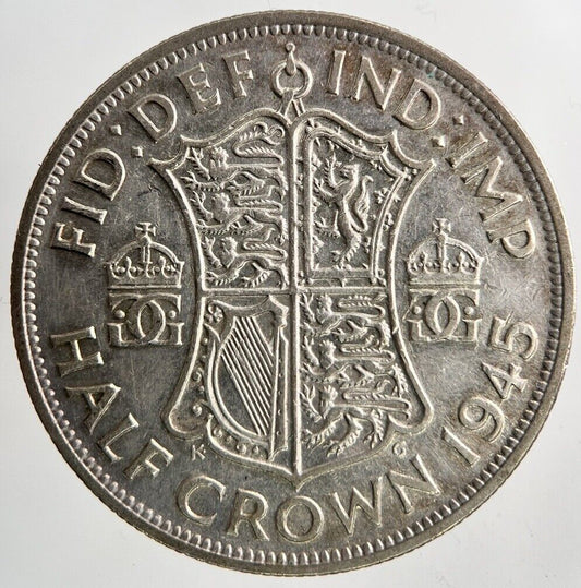 1945 George VI Half - Crown Silver Coin | Fine Collectable Grade