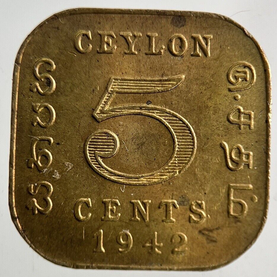 1942 Ceylon 5 Cents Coin | Very High Grade