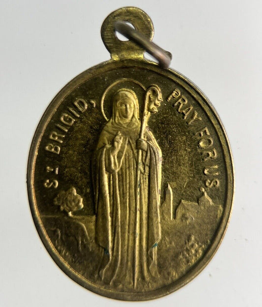 Old St Patrick Pray For Us Medal Necklace Charm | Height 1.5cm Collectable Grade