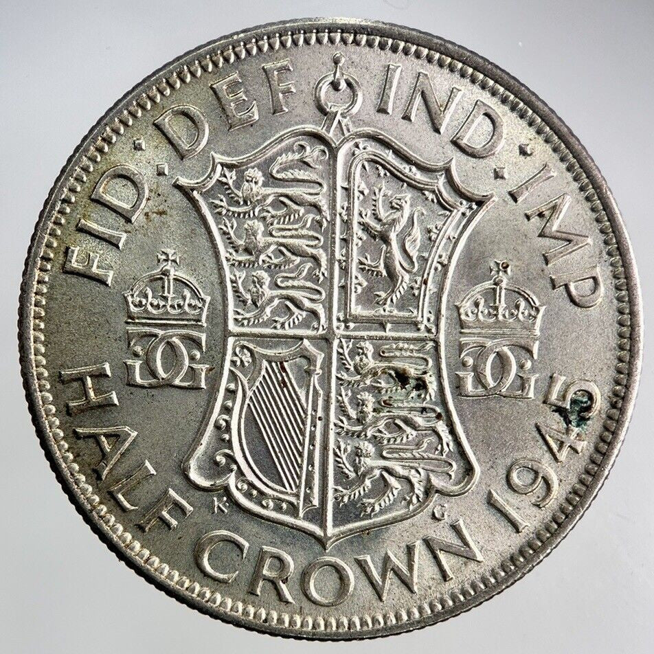 1945 George VI Half - Crown Silver Coin | Very High Grade