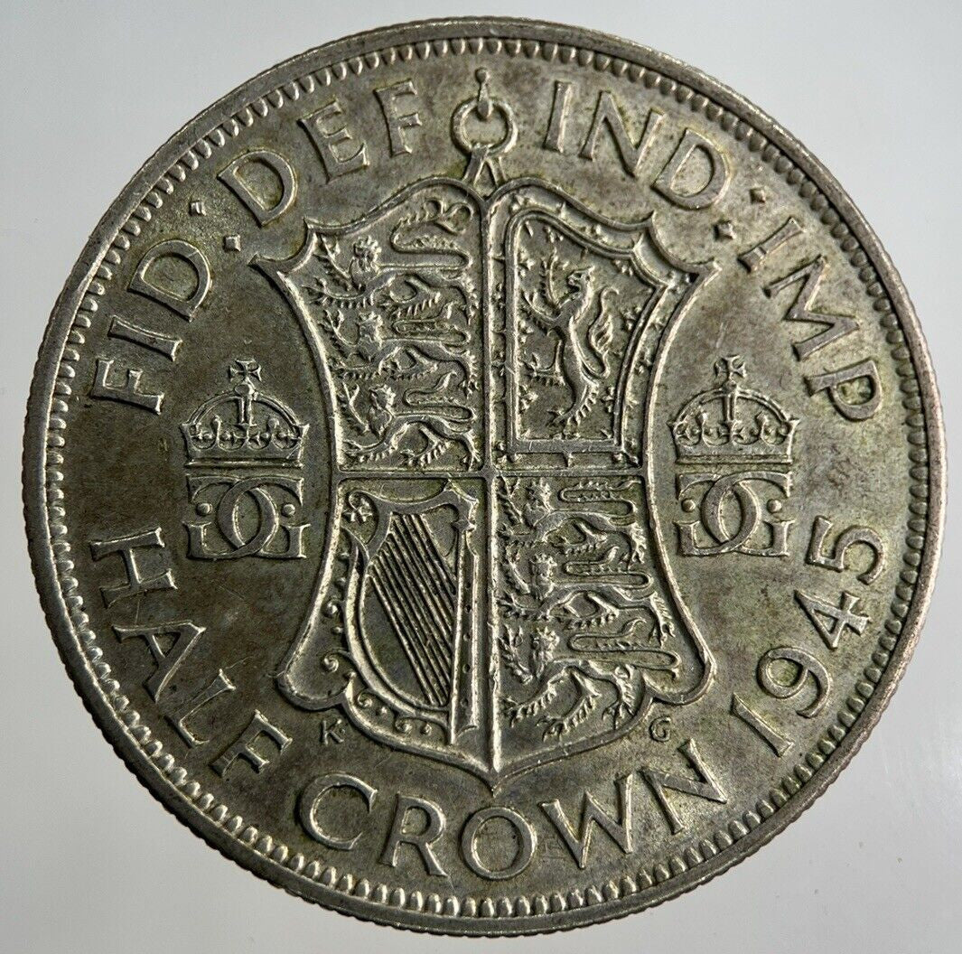 1945 George VI Half - Crown Silver Coin | Fine Collectable Grade