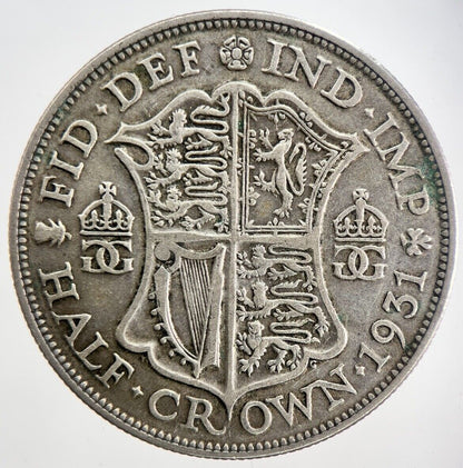 1931 George V Half - Crown Silver Coin | Fine Collectable Grade