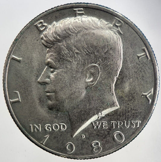 1980 - D US USA Kennedy Half Dollar Coin | Very High Grade