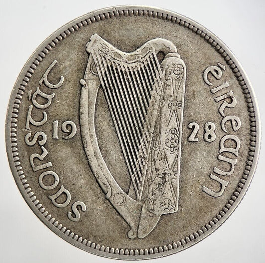 1928 Irish Horse Half - Crown Silver Coin | Fine Collectable Grade | a2202