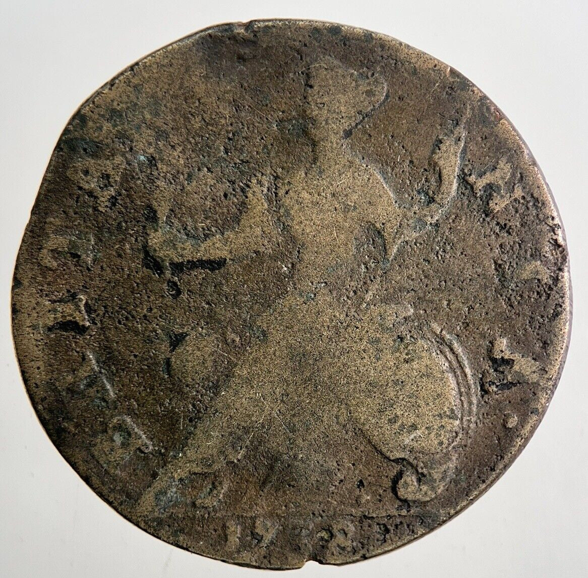 1738 George 2nd II Half-Penny British Coin | Fine Collectable Grade | a9464