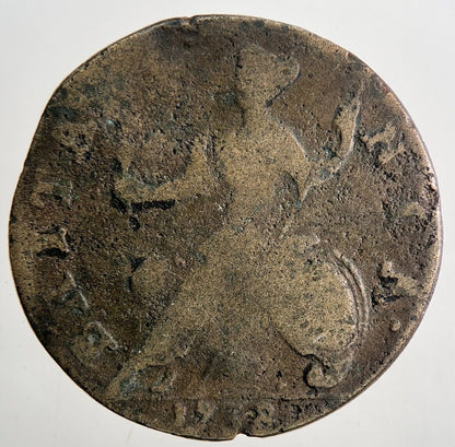 1738 George 2nd II Half-Penny British Coin | Fine Collectable Grade | a9464