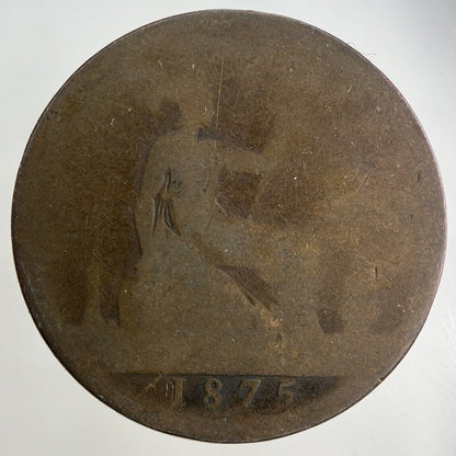 1875 Victoria One Penny Coin | Fair Grade