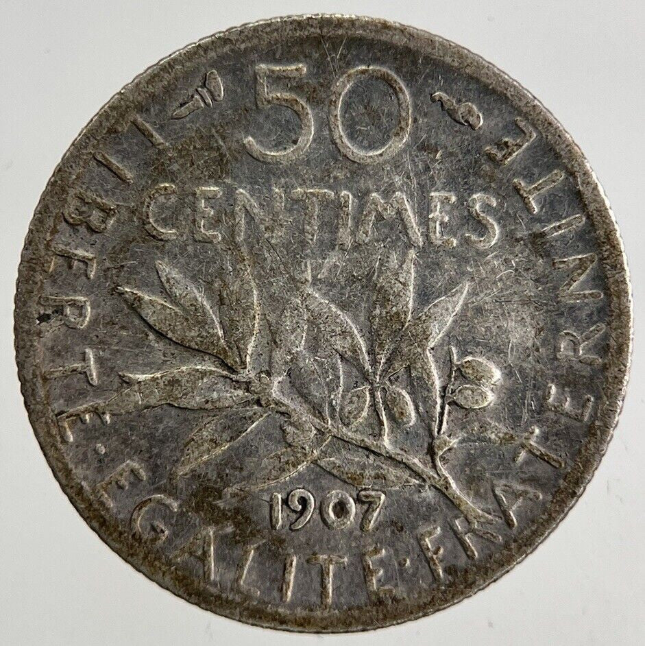 1907 France 50 Centimes Silver Coin | Collectable Grade