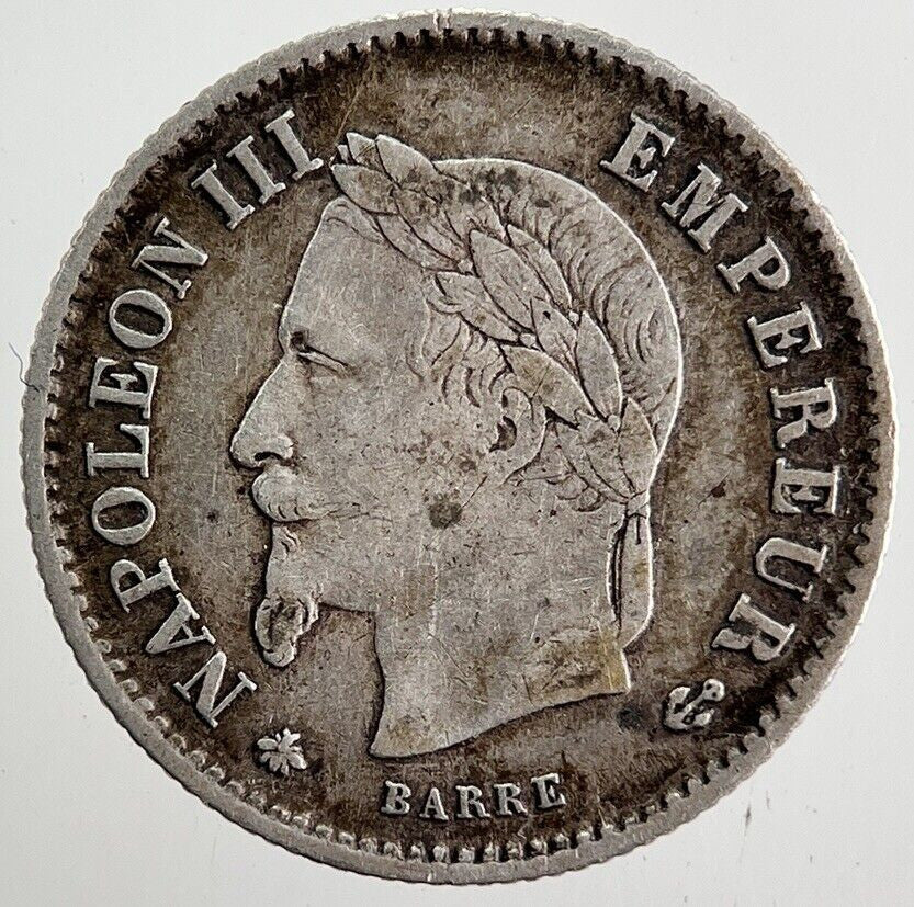 1867 France 20 Cents Centimes Silver Coin | Fine Collectable Grade