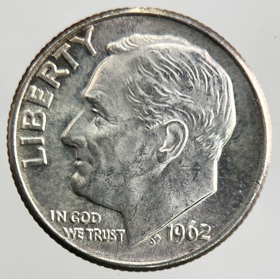 1962 - D US USA Roosevelt One Dime Silver Coin | Very High Grade