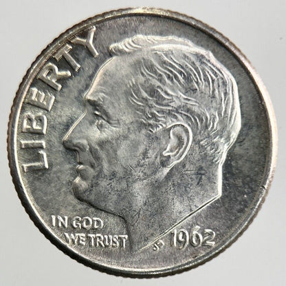 1962 - D US USA Roosevelt One Dime Silver Coin | Very High Grade