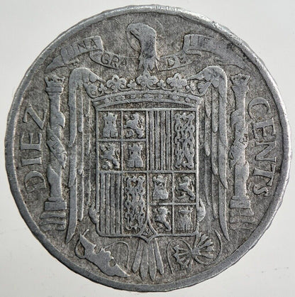 1941 Spain 10 Diez Cents Coin | Fine Collectable Grade | a4748