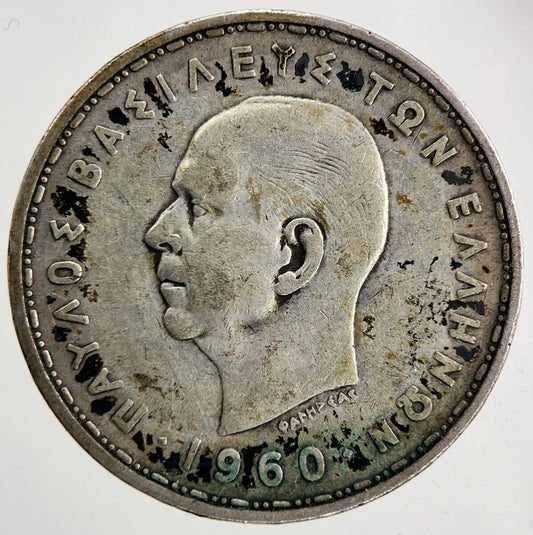 1960 Greece Greek 20 Drachmai Silver Coin | Collectable Grade