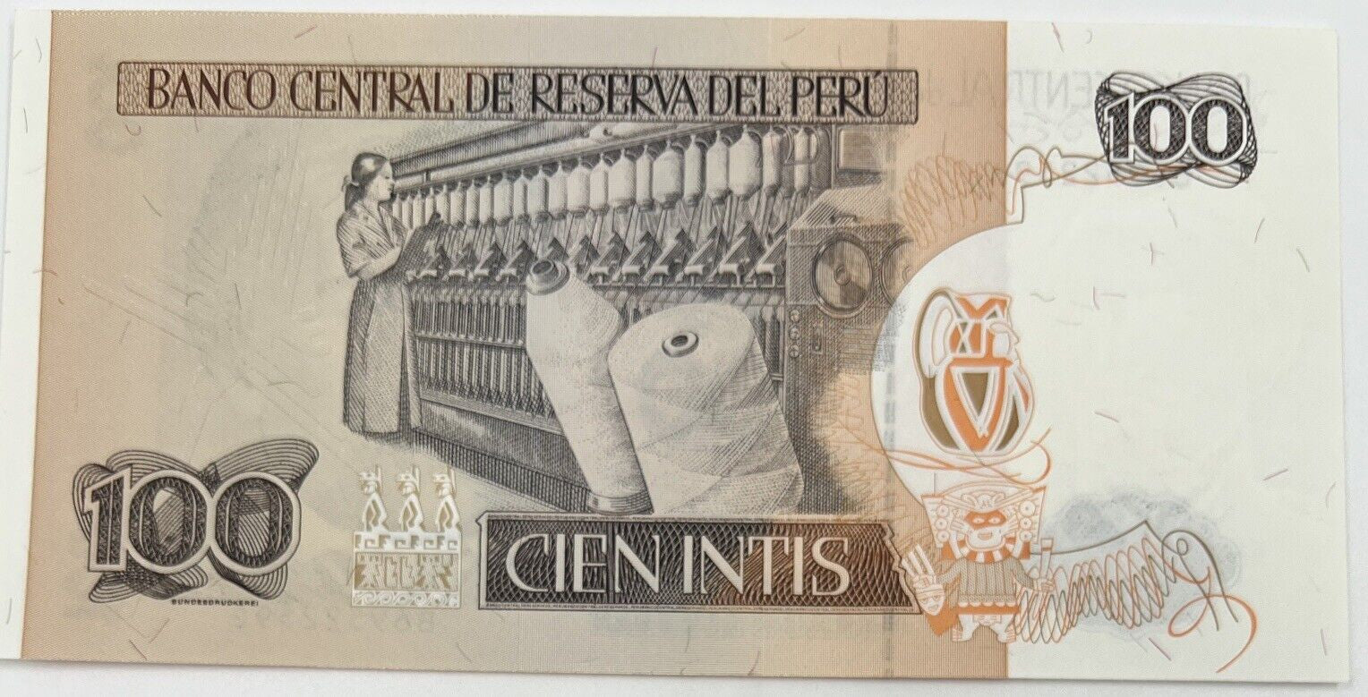 Old Vintage Peru 100 Cien Intis Banknote | Collectable Grade
