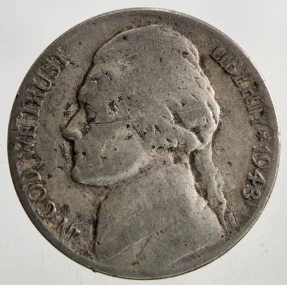 1943 - P US USA Jefferson Nickel Silver Coin | Collectable Grade