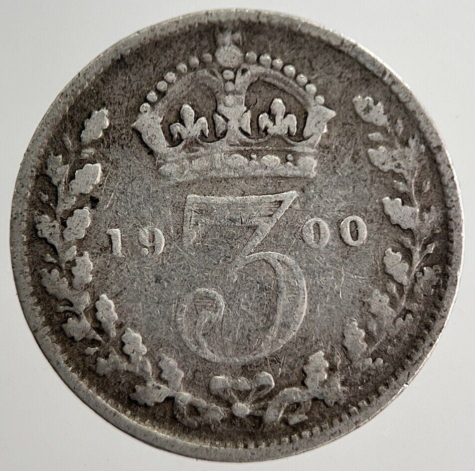1900 Victoria Threepence Silver Coin | Fine Collectable Grade | a8546