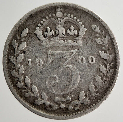 1900 Victoria Threepence Silver Coin | Fine Collectable Grade | a8546