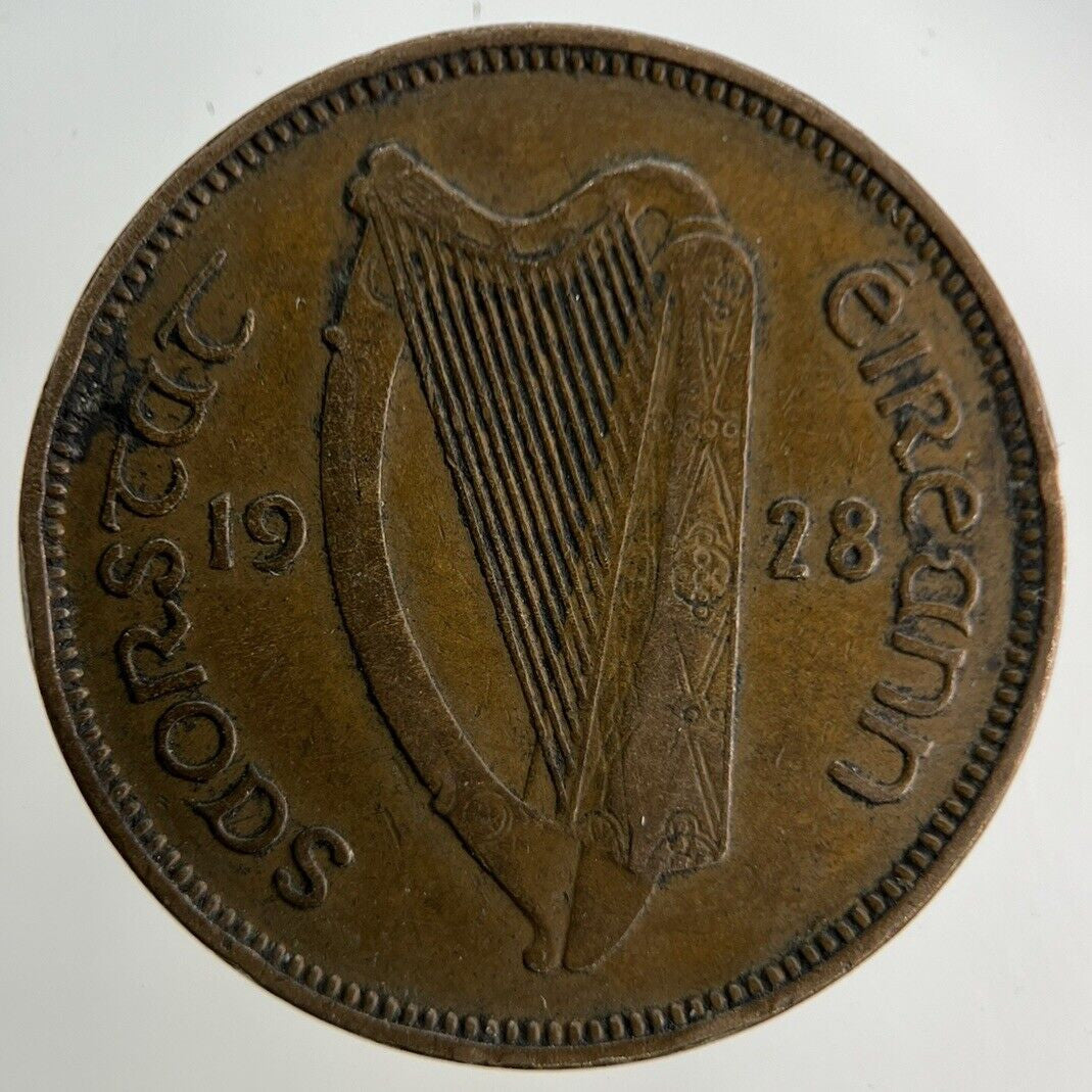 1928 Irish Half - Penny Coin | Fine Collectable Grade