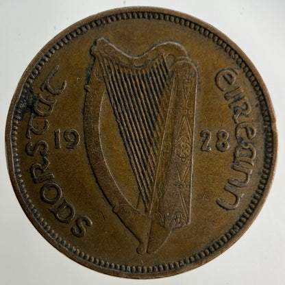 1928 Irish Half - Penny Coin | Fine Collectable Grade