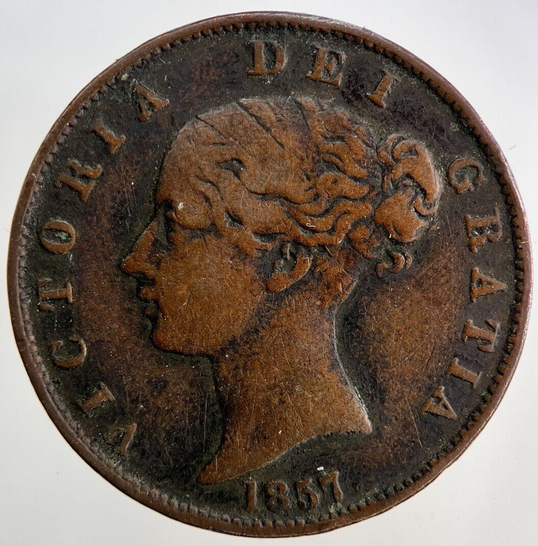 1857 Victoria Half-Penny Coin | Fine Collectable Grade