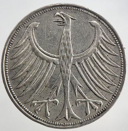 1951 - F Germany 5 Mark Silver Coin | Fine Collectable Grade