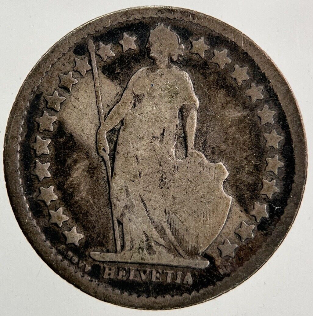 1875 Switzerland Swiss 1/2 Half Franc Silver Coin | Collectable Grade