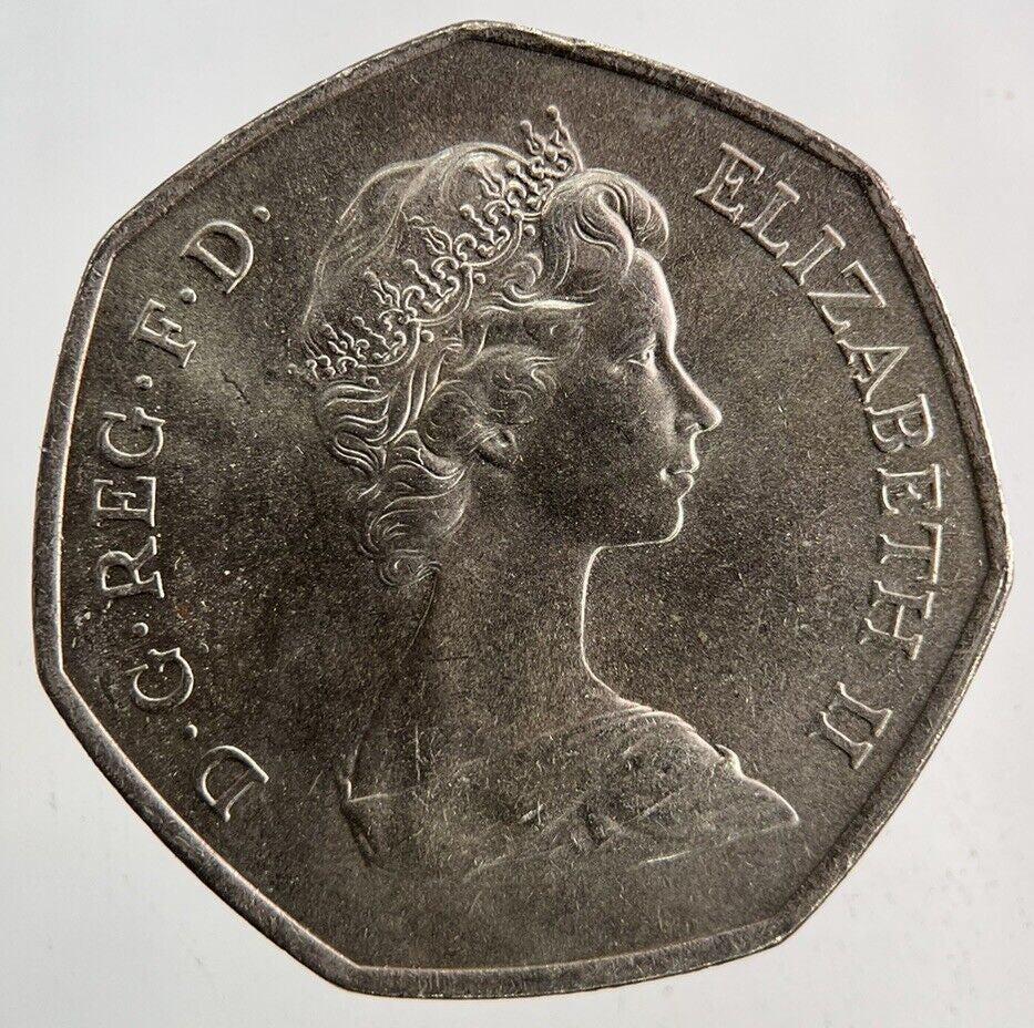 1973 Elizabeth II 2nd Hands 50p Fifty - Pence Coin | Very High Grade