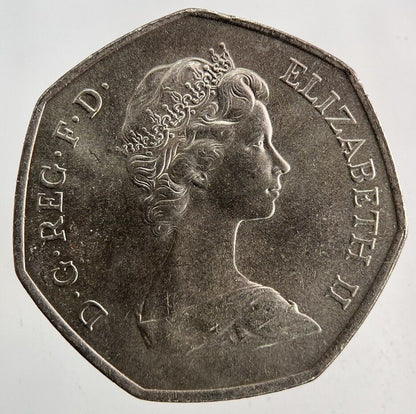 1973 Elizabeth II 2nd Hands 50p Fifty - Pence Coin | Very High Grade