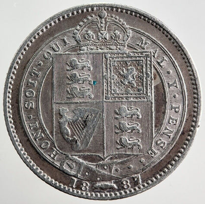 1887 Victoria Shilling Silver Coin | Fine Collectable Grade