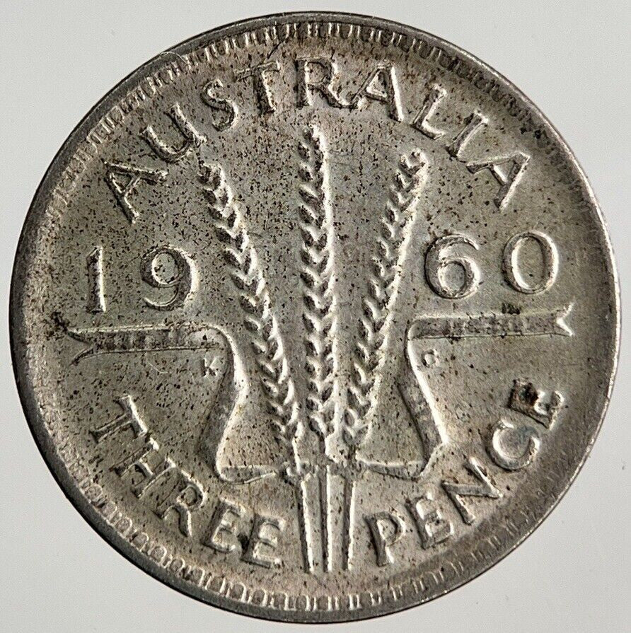 1960 Australia Threepence Silver Coin | Fine Collectable Grade