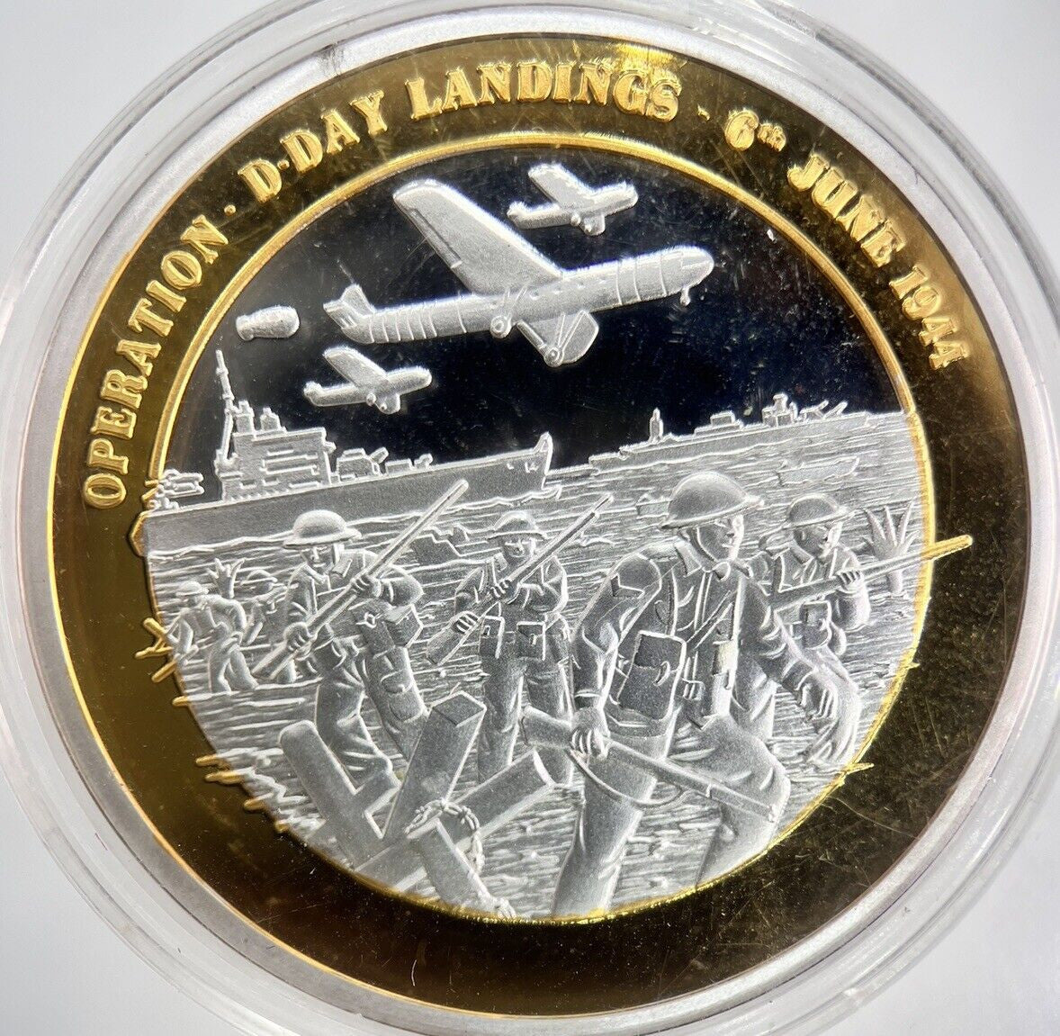 British D - Day Commemorative Medal Token Coin | Comes in Capsule