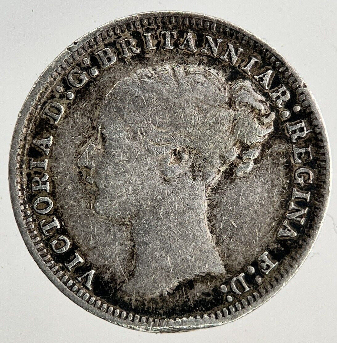 1875 Victoria Threepence Silver Coin | Fine Collectable Grade