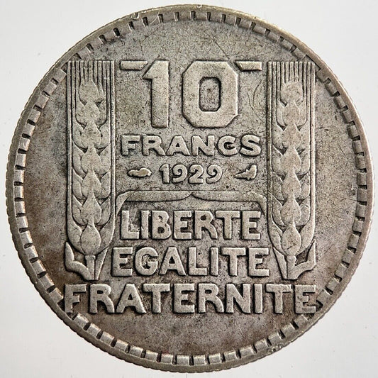 1929 French 10 Francs Silver Coin | Fine Collectable Grade | a7912