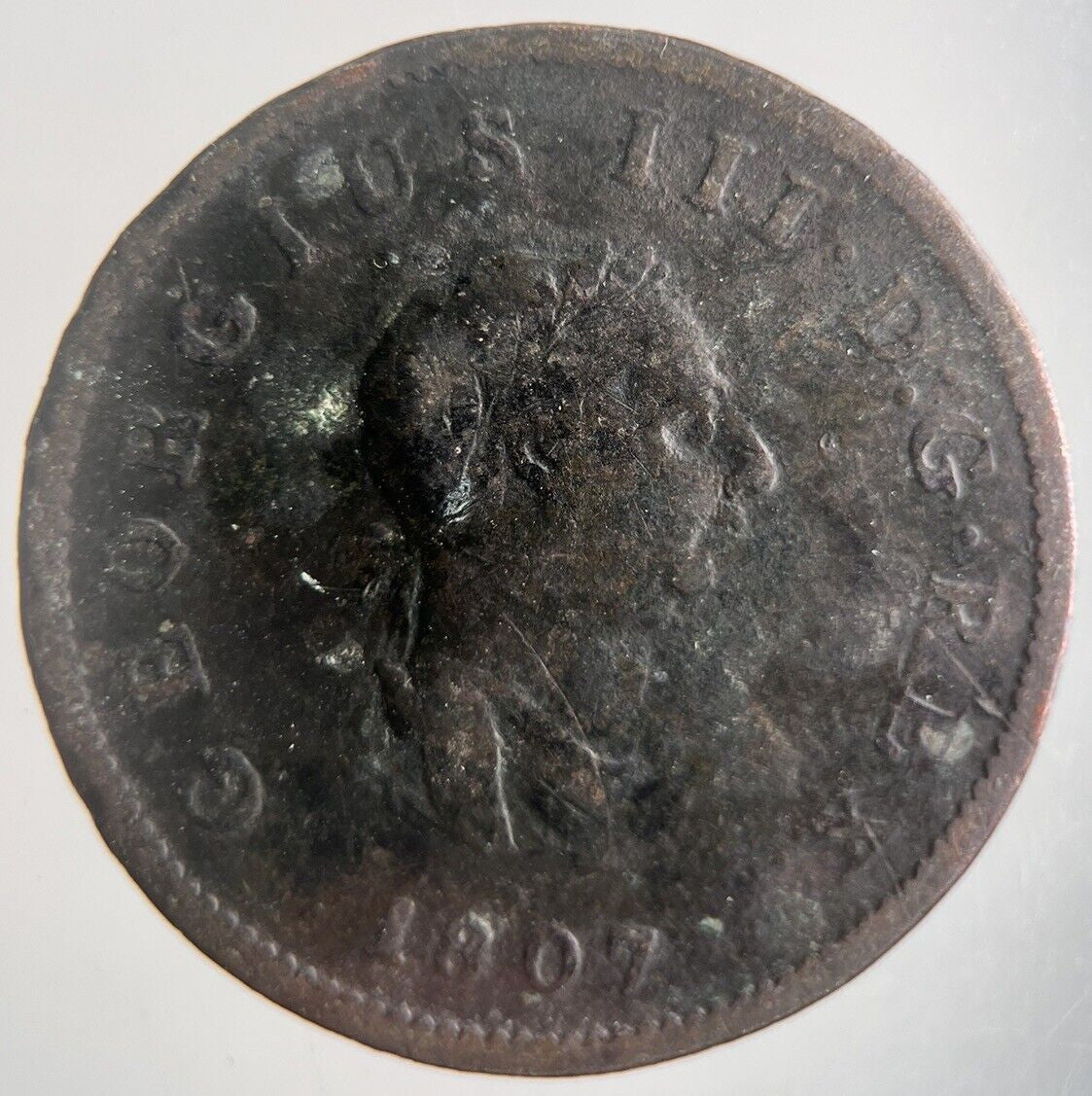 1807 George III 3rd Half - Penny Coin | Collectable Grade | a4389