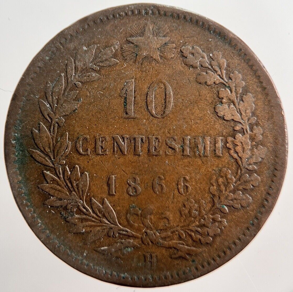 1866 Italy 10 Centesimi Coin | Collectable Grade | a3823