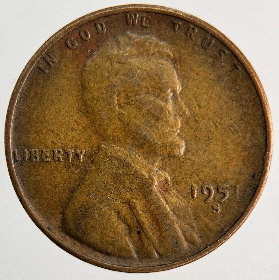 1951 - S US USA One Cent Coin | Fine Collectable Grade