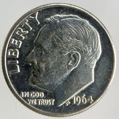 1964 - D US USA Roosevelt Dime Silver Coin | Fine Collectable Grade