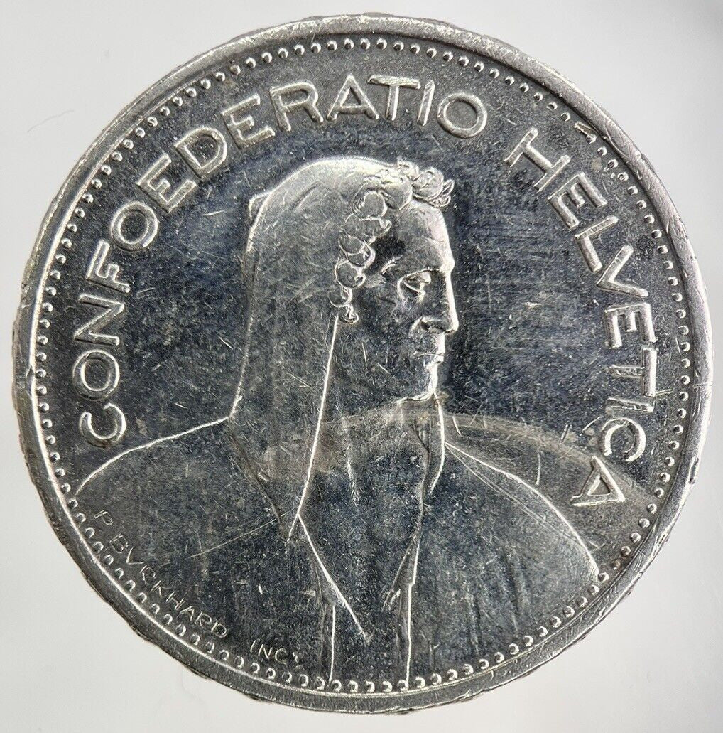 1932 Switzerland Swiss 5 Franc Silver Coin | Fine Collectable Grade