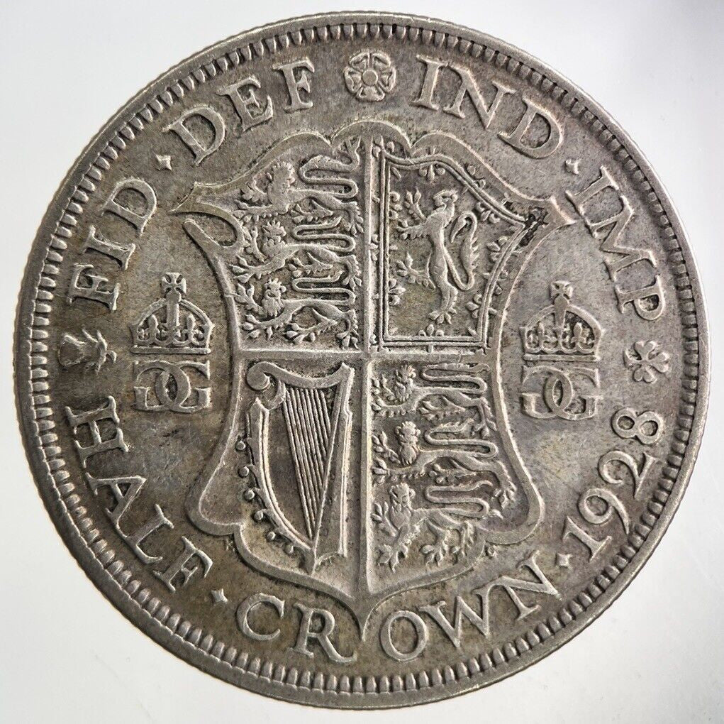 1928 George V Half - Crown Silver Coin | Fine Collectable Grade